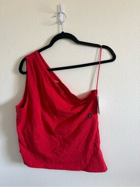 Hollister Red One-Shoulder Tank Top
